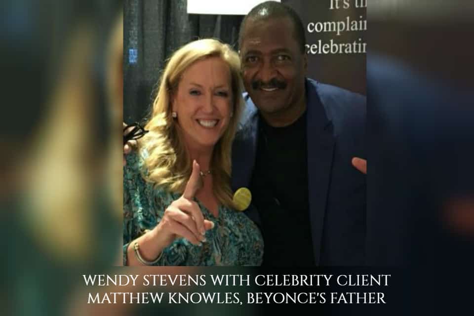 Wendy Stevens with Mathew Knowles
