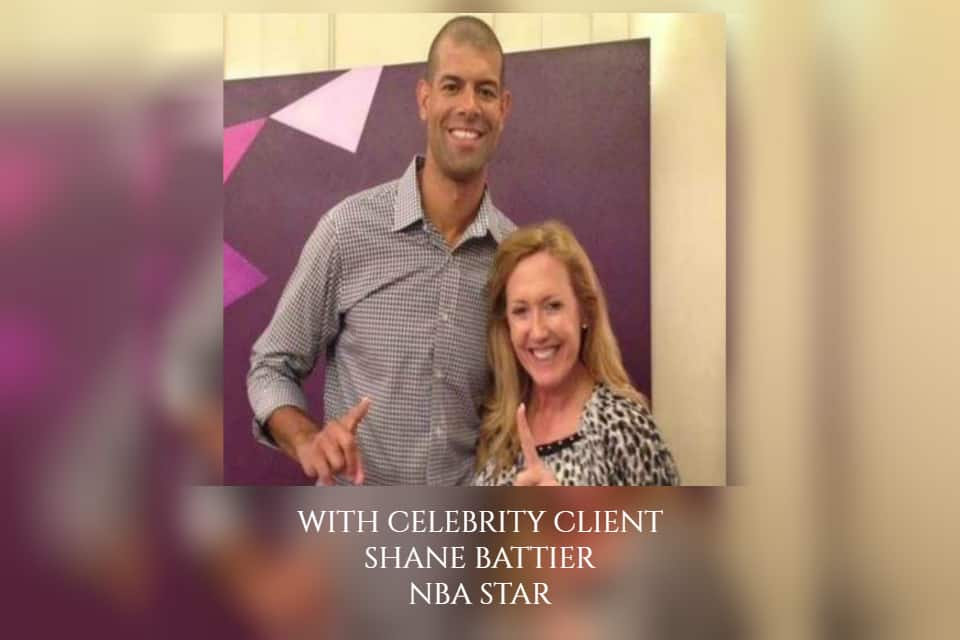 Wendy Stevens with Shane Battier, NBA star